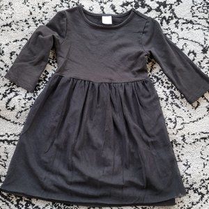 Black Mesh Quarter Sleeve Dress Top Kids 5 5T
